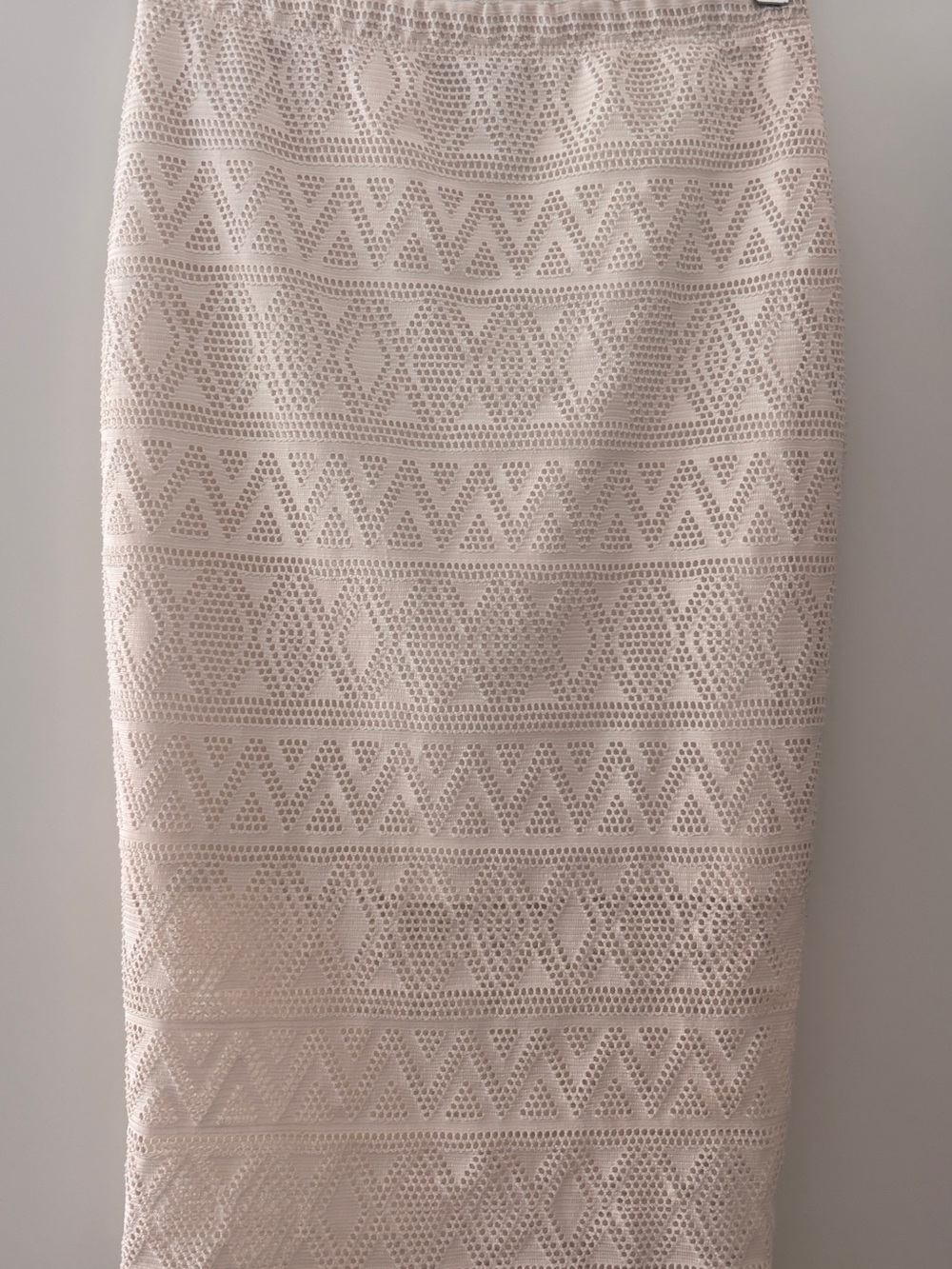 Guess Lace Pencil Skirt with Geometric Crochet